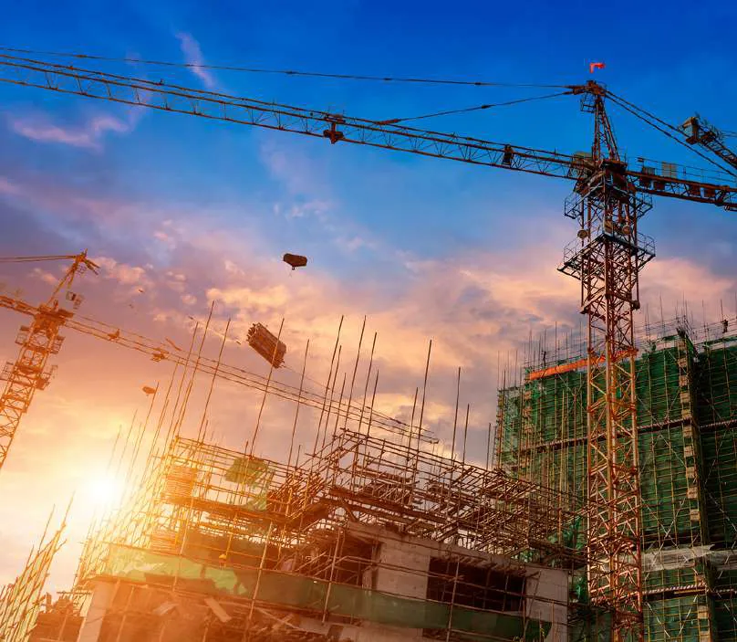Tower cranes on a construction site